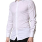 White GOLD Long Sleeves Men Dress Formal Shirt