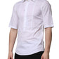 White Cotton Short Sleeves Dress Formal Shirt