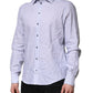 White Blue Striped Cotton Dress Formal Shirt