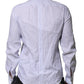 White Blue Striped Cotton Dress Formal Shirt