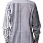 White Gray Striped Cotton Men Casual Shirt