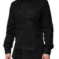 Black Cotton GOLD Mens Dress Formal Shirt
