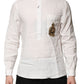 White DG Crown Embellish Dress Formal Shirt