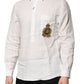 White DG Crown Embellish Dress Formal Shirt