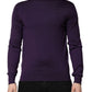 Purple Cashmere Turtleneck Pullover Sweater
