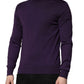 Purple Cashmere Turtleneck Pullover Sweater
