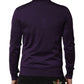 Purple Cashmere Turtleneck Pullover Sweater