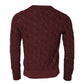 Bordeaux Silk Knit Crew Neck Pullover Sweater