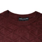 Bordeaux Silk Knit Crew Neck Pullover Sweater
