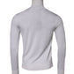 White Wool Turtleneck Men Sweatshirt Sweater