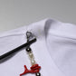 White Embellished Cotton Crew Neck T-shirt