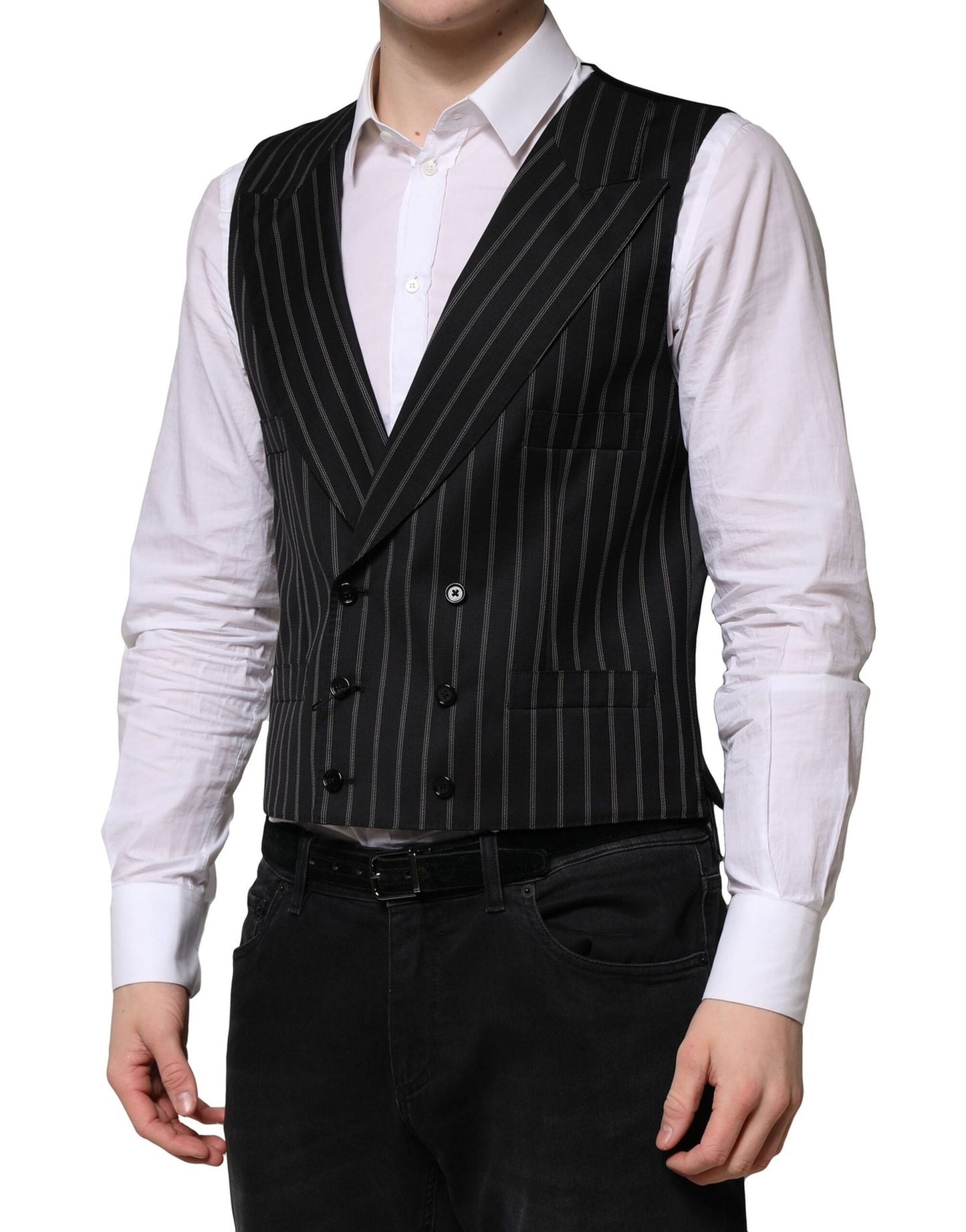 Black Wool Dress Formal Men Waistcoat Vest