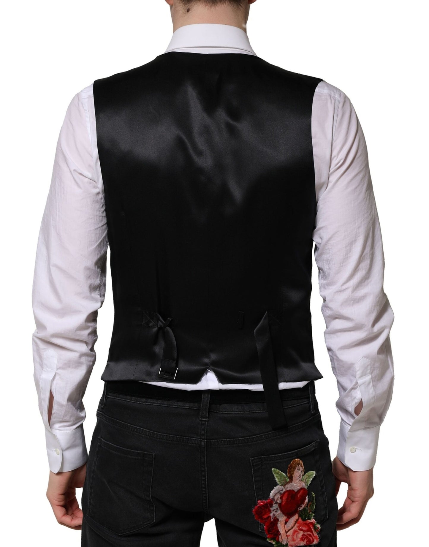 Black Wool Dress Formal Men Waistcoat Vest