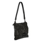 Black Polyester Women Handbag with Rhinestone Details
