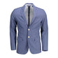 Blue Cotton Men Jacket