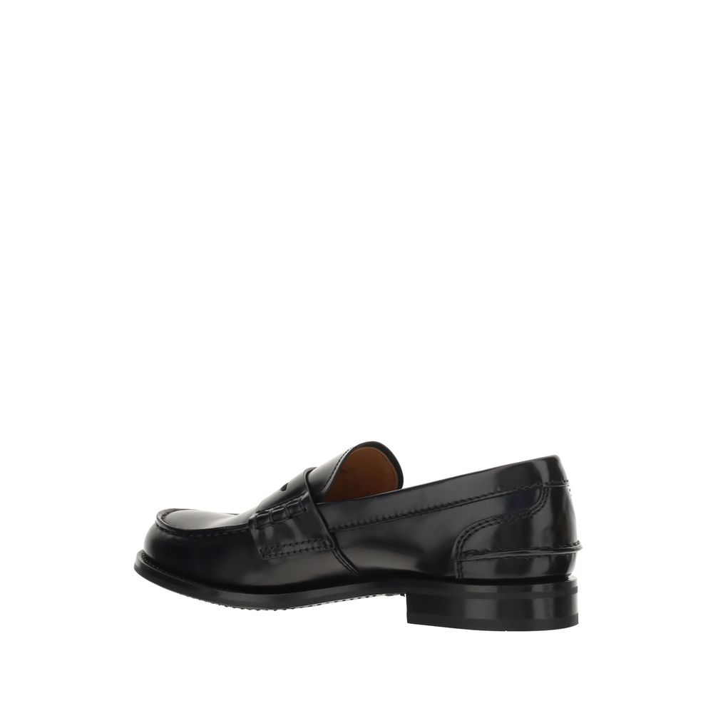 Black Calf Leather Bos Taurus Slip-On Loafers
