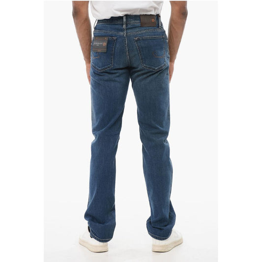 ID LUXURY Straight Fit Denims with Embroidered Logo