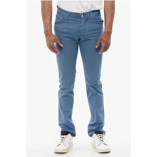 ID LUXURY Straight Fit Denims with Embroidered Logo