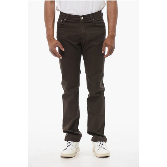 ID LUXURY Straight Fit Denims with Embroidered Logo