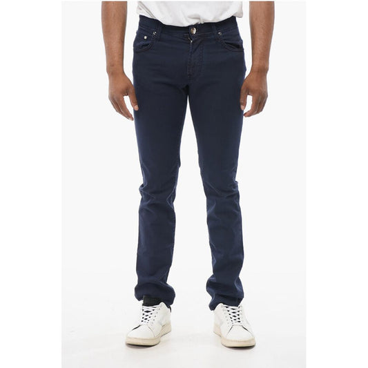 ID LUXURY Straight Fit Denims with Embroidered Logo