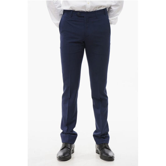 Jacquard Virgin Wool Pants with Belt Loops
