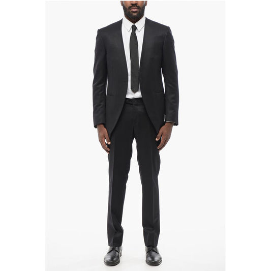 Wool Blend Suit With Jetted Pockets