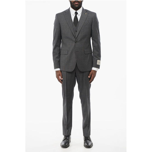 CC COLLECTION 3-Piece REFINED Wool Suit with District Check