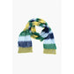 Striped Mohair Blend Scarf with Silver Tone Logo