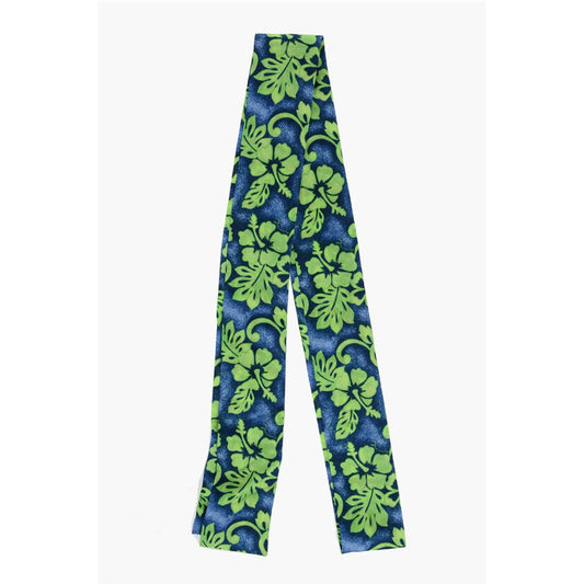 Floral Patterned Silk Slim Foulard