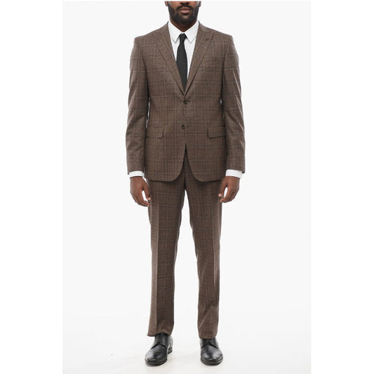 Virgin Wool REFINED Suit with Check Motif