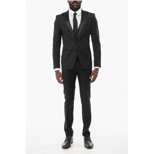 Three-Pieces Suite with Satin Peak Lapel