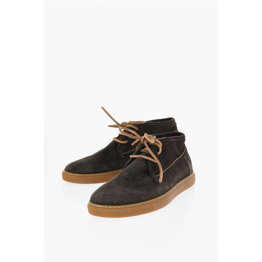 ID Suede Desert Boots with Checked Inner