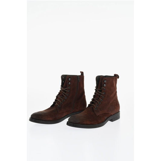 Solid Color Suede Ankle Boots with Side Zip