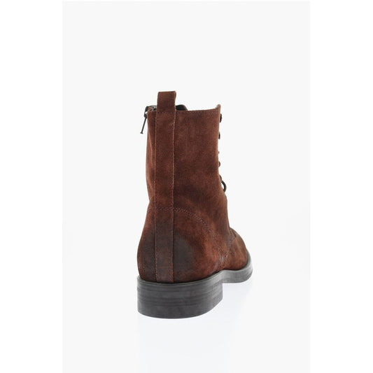 Solid Color Suede Ankle Boots with Side Zip