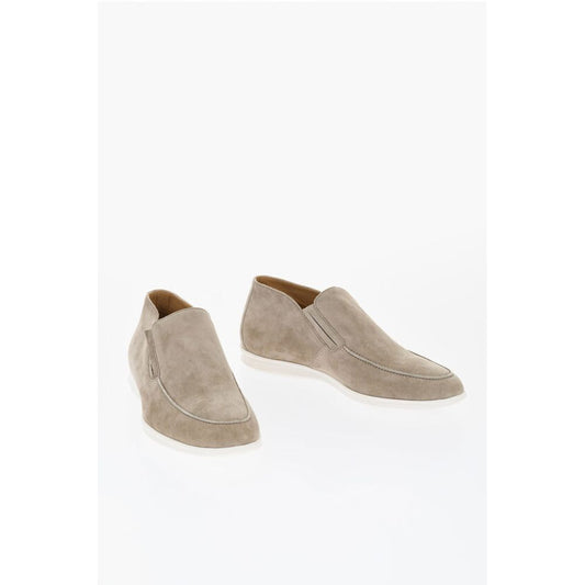 Suede Slip-On Shoes with Contrasting Sole