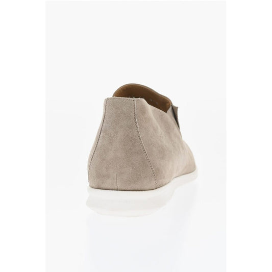 Suede Slip-On Shoes with Contrasting Sole