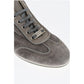 ID Suede Low Top Sneakers with Perforated Inserts