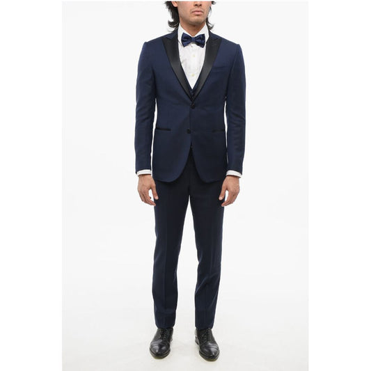 CODE Virgin Wool 3 Piece Suit With Peak Lapel