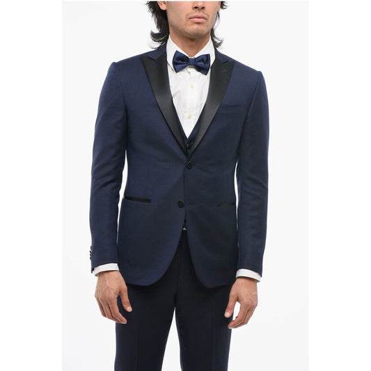 CODE Virgin Wool 3 Piece Suit With Peak Lapel