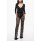 Floral Lace Pants with Straight Leg