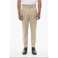 Single-pleated Virgin Wool Pants with Belt Loops
