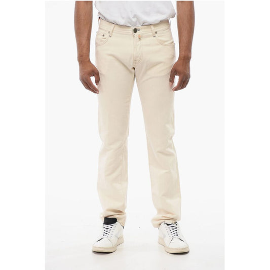 ID Cotton and Linen 5 Pockets SELVEDGE Pants with Visible St