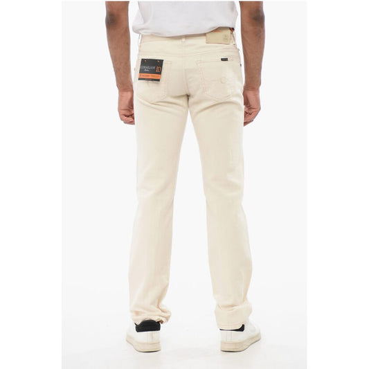 ID Cotton and Linen 5 Pockets SELVEDGE Pants with Visible St
