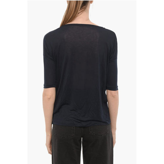 Solid Color Oversized Crew-neck T-shirt