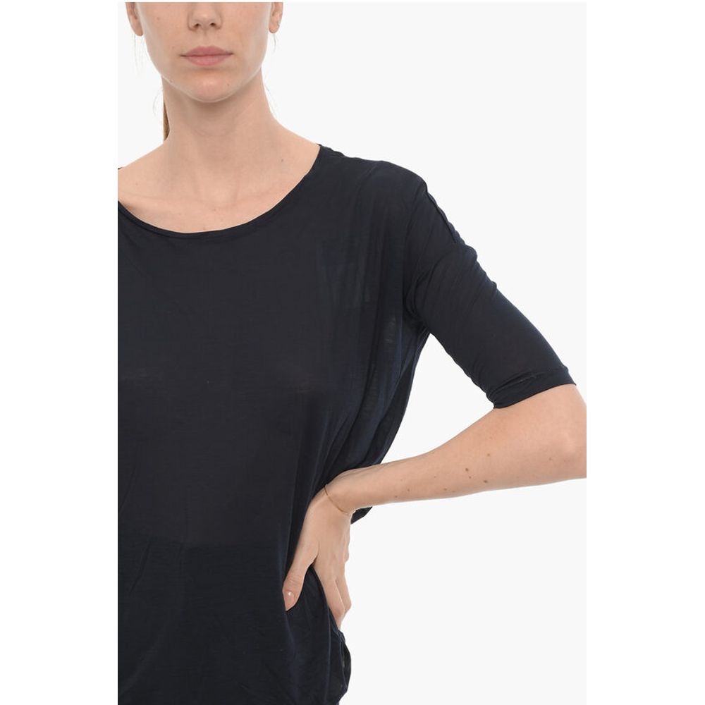 Solid Color Oversized Crew-neck T-shirt