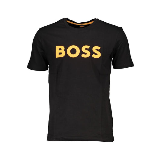 Black Cotton Men T-Shirt