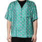Green Printed Short Sleeves Casual Shirt