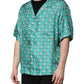 Green Printed Short Sleeves Casual Shirt