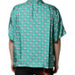 Green Printed Short Sleeves Casual Shirt