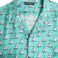 Green Printed Short Sleeves Casual Shirt